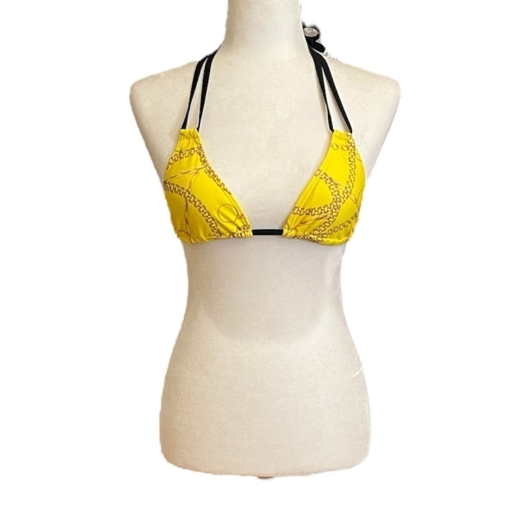 3 Piece Bikini Cover Up Yellow Size M